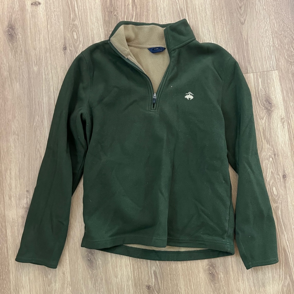 Brooks Brothers Green Fleece Quarter-Zip